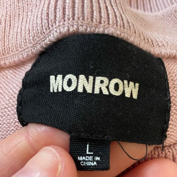 EUC MONROW Color Block Mock Neck Sweater & Jogger Set Sz. L - Picture 5 of 10